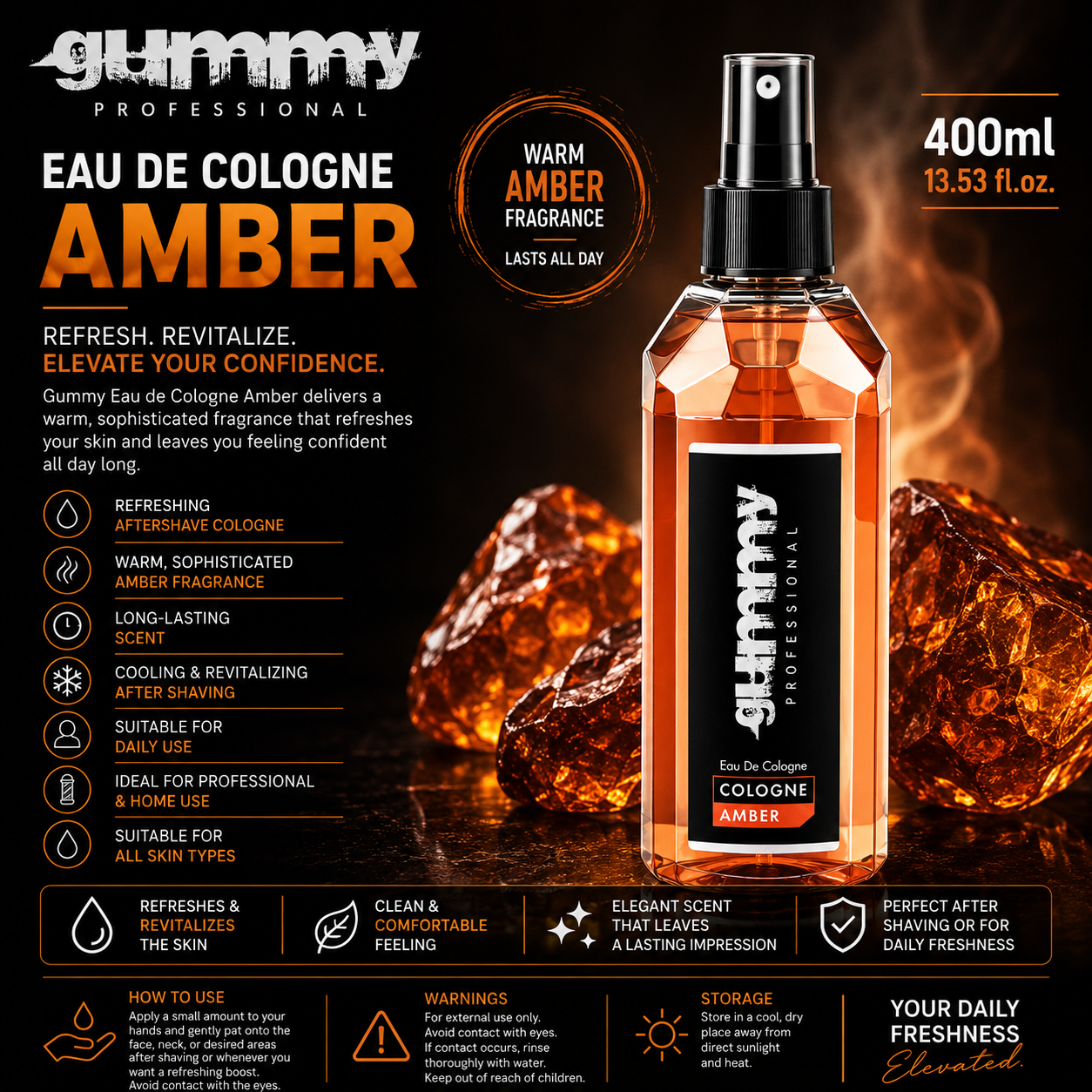 Gummy Eau de Cologne Amber – 400 ml
