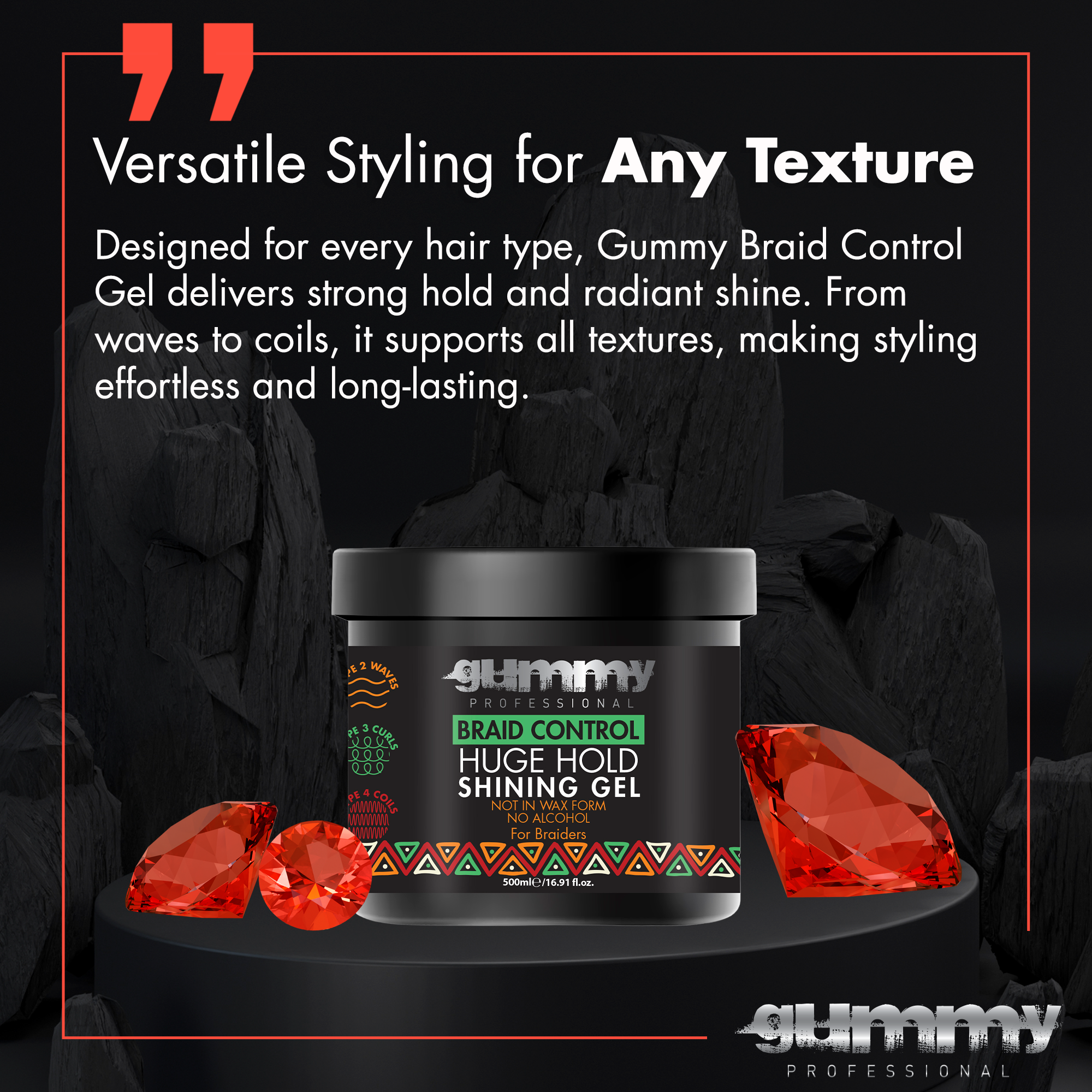 Gummy 500 ml Braid Control Gel Huge Hold