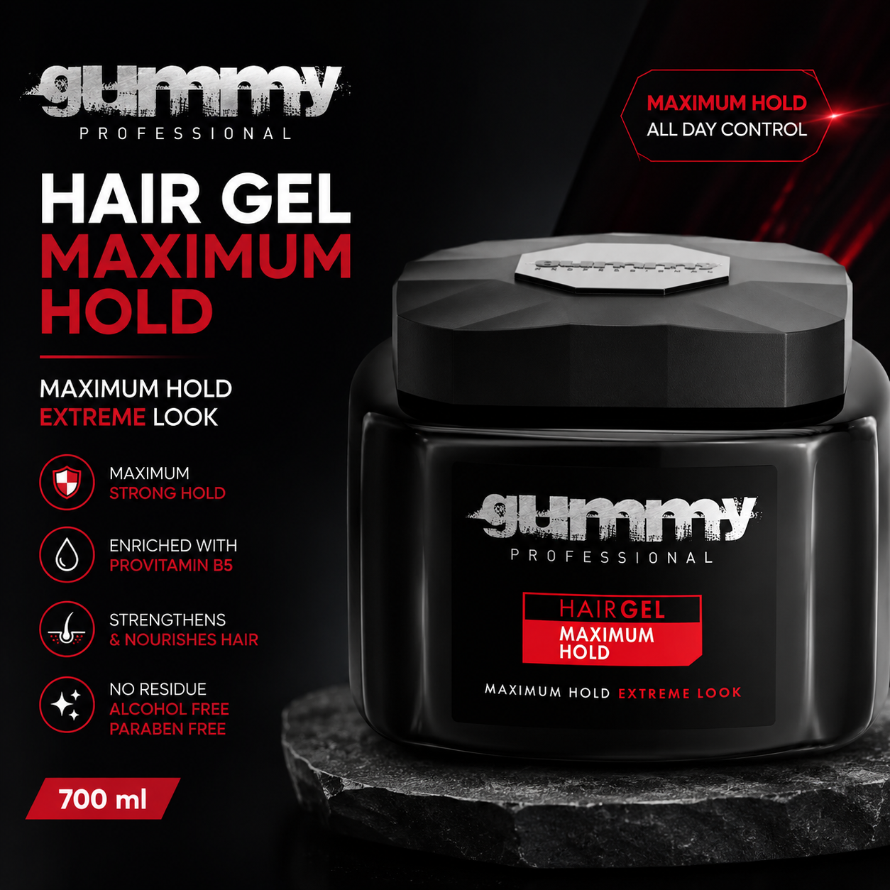 Gummy Hair Gel Maximum Hold – 700 ml