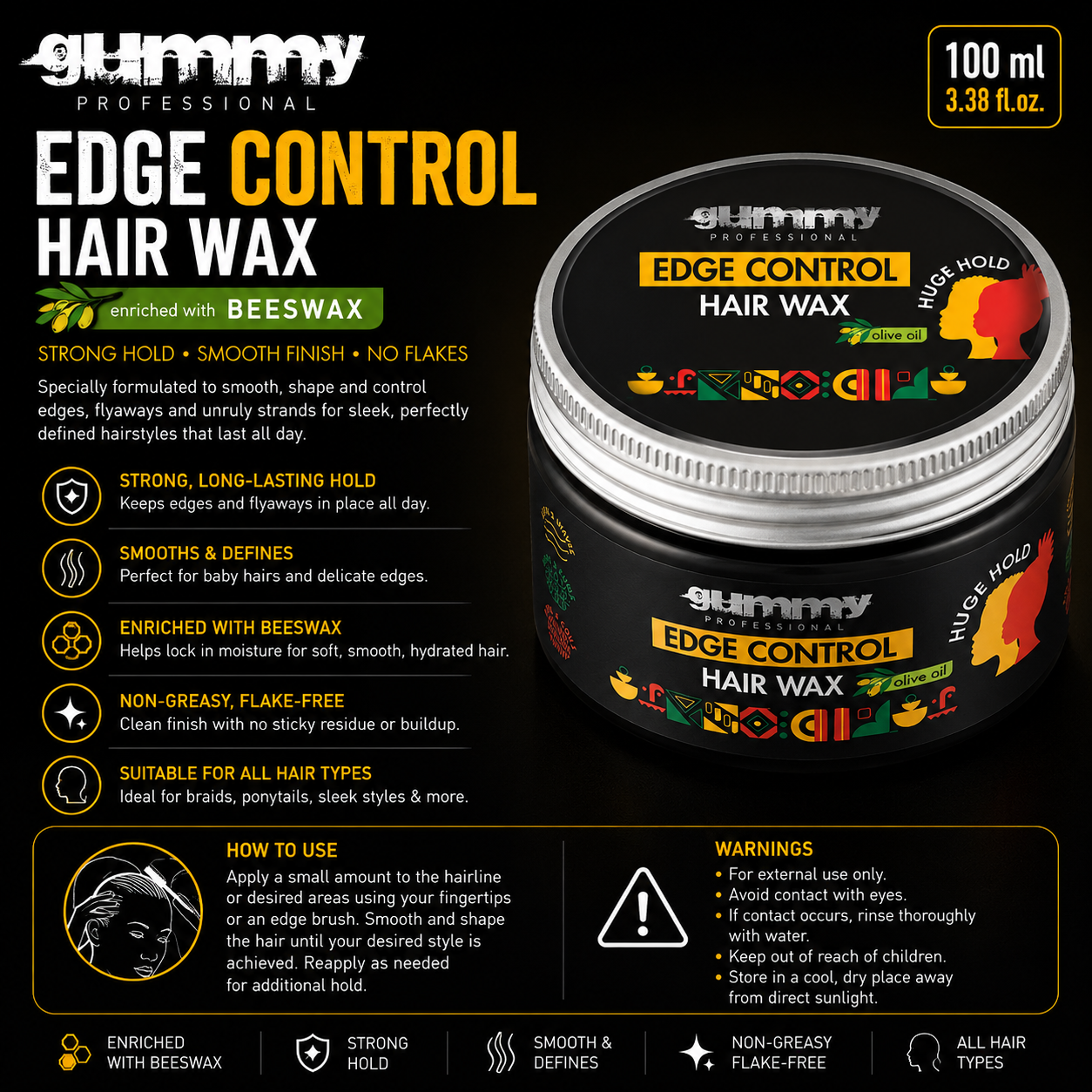 Gummy Edge Control Wax – 100 ml