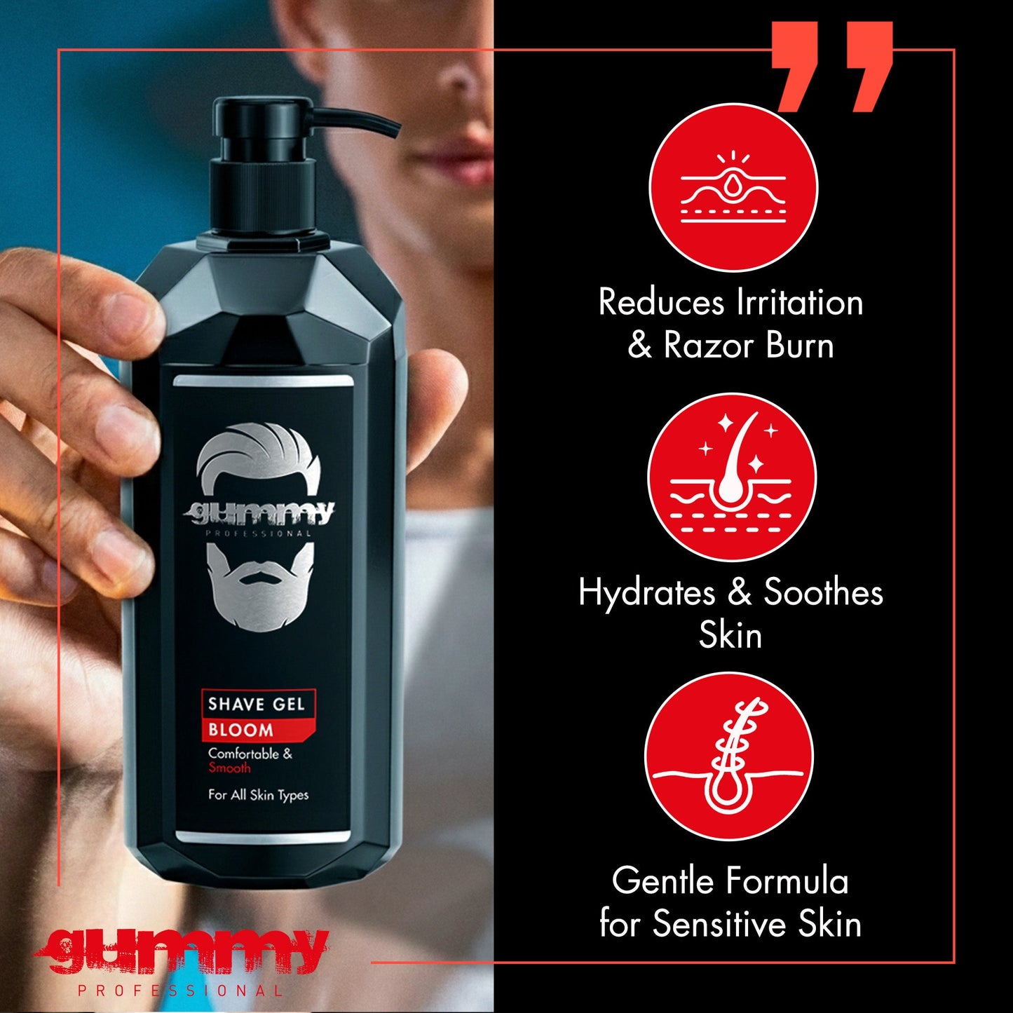 Gummy Shaving Gel Bloom 1000 ml (Pump)