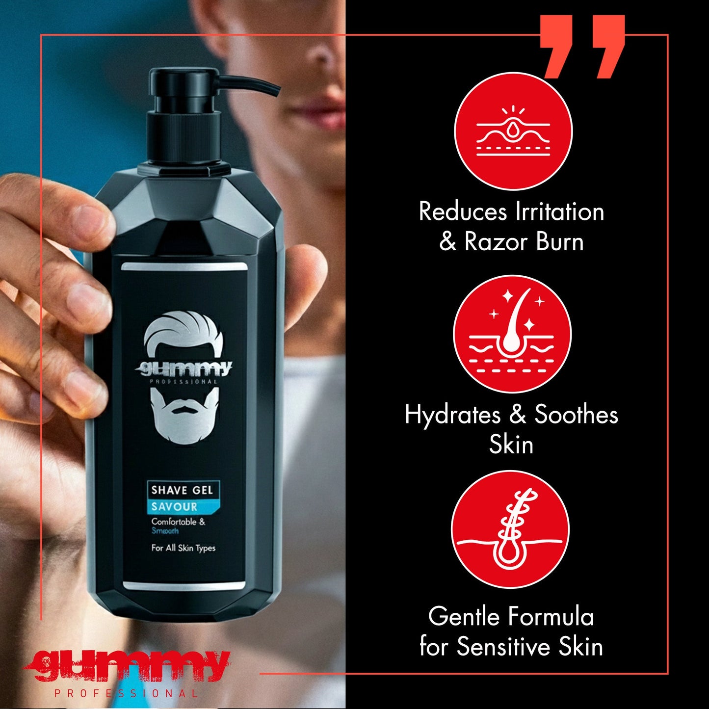 Gummy Shaving Gel Savour 1000 ml (Pump)